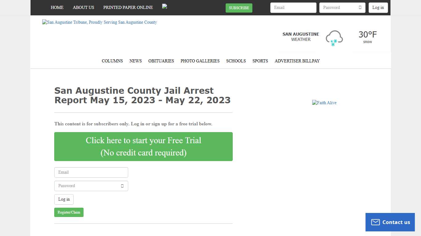 San Augustine County Jail Arrest Report May 15, 2023 - May 22, 2023