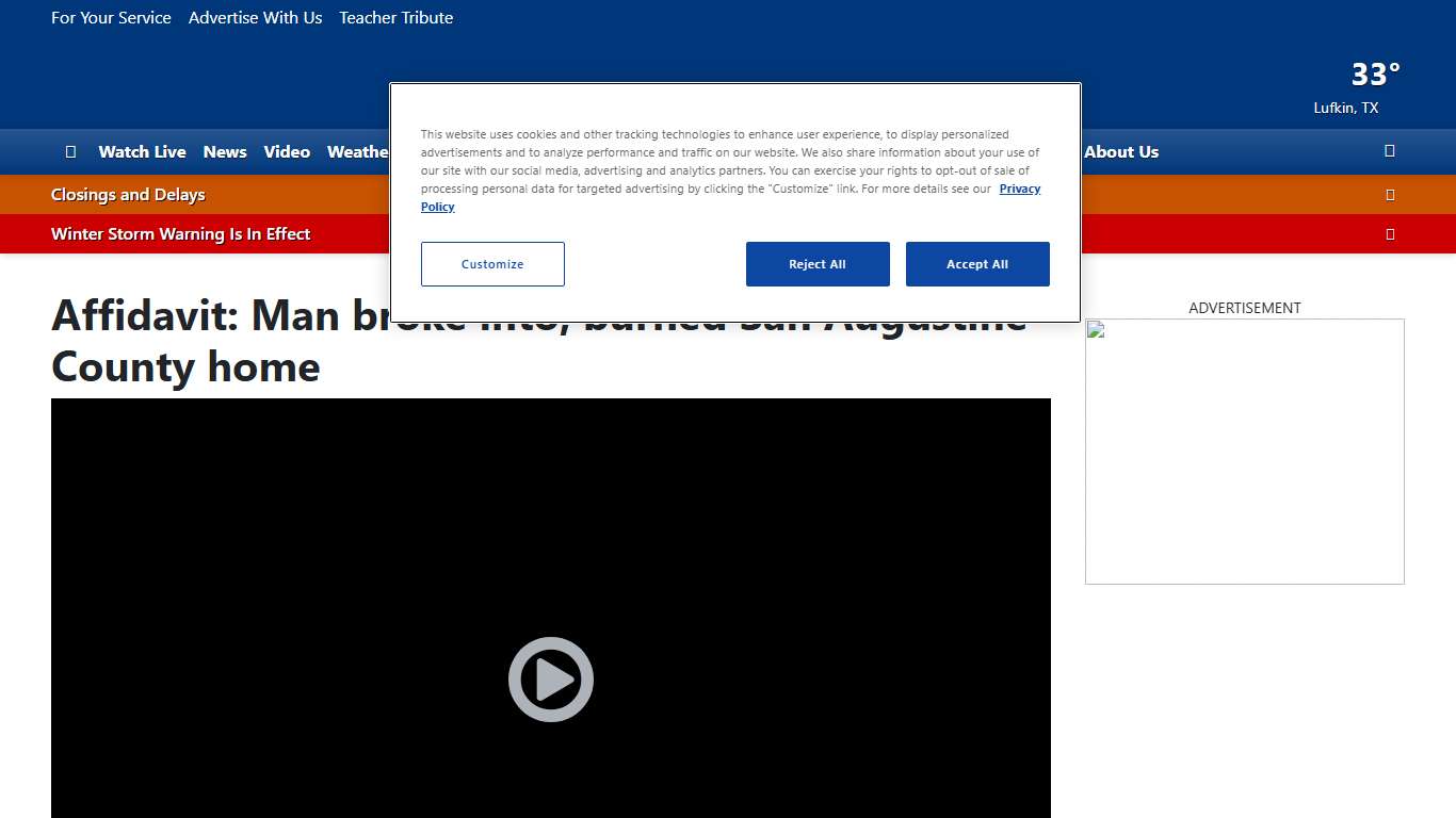 Affidavit: Man broke into, burned San Augustine County home